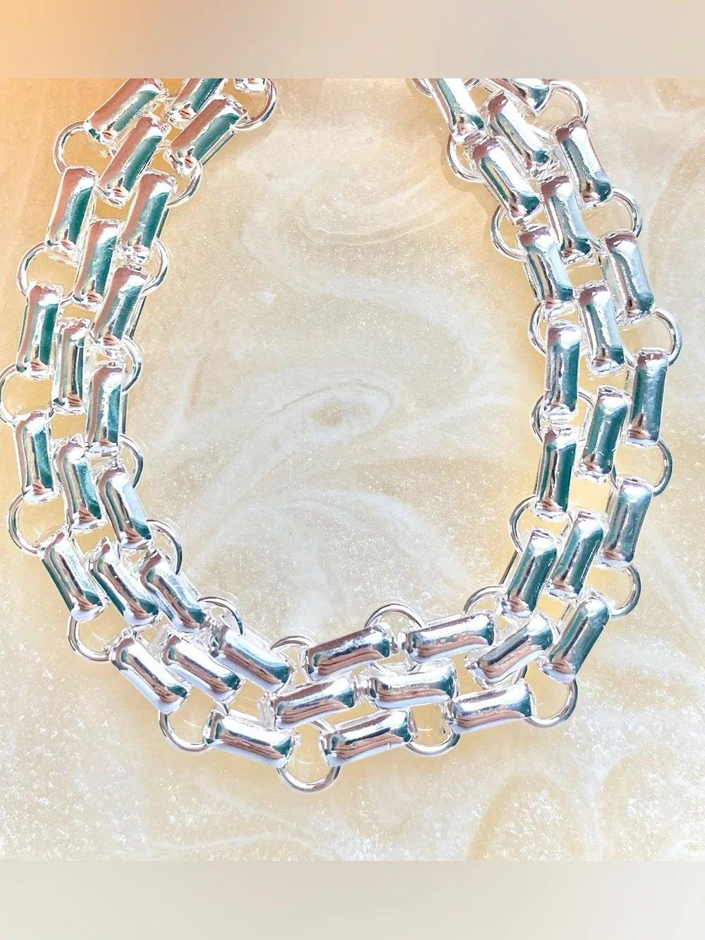 Silver Chunky Link Bracelet - Silver